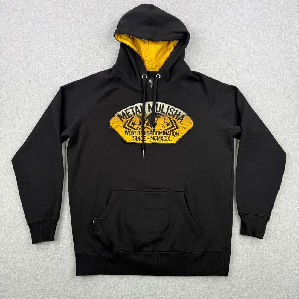 Vintage Metal Mulisha Hoodie Mens Large Black Explosive Y2K Bottle Opener Grunge